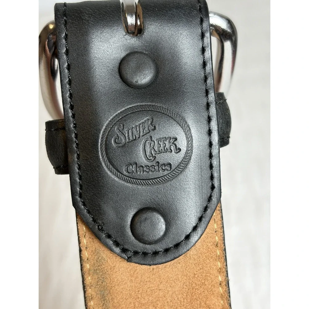 Silver Creek Classics Belt Mens 36 Black Top Grain Leather Western Ranger
